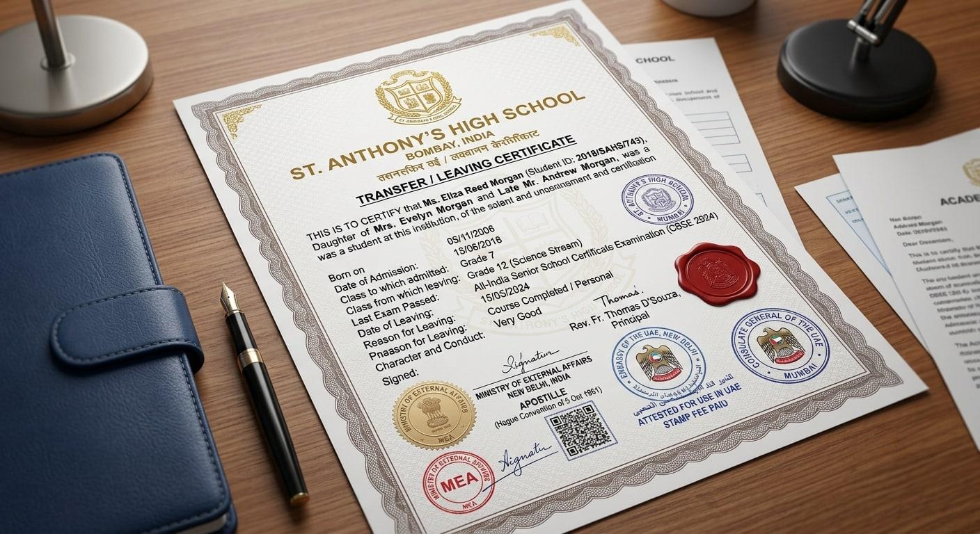Transfer & School-Leaving Certificate Attestation and Apostille